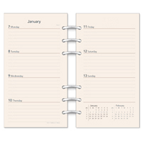 wirebound Preference calendar refill on ivory paper