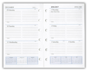 2027/2027 six hole mini calendar refill