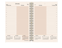 Preference wirebound daily diary refill ivory